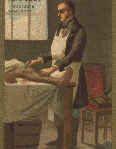 Bichat - Carte publicitaire à collectionner pour le chocolat Poulain Orange. Série "Les grands hommes" n°21