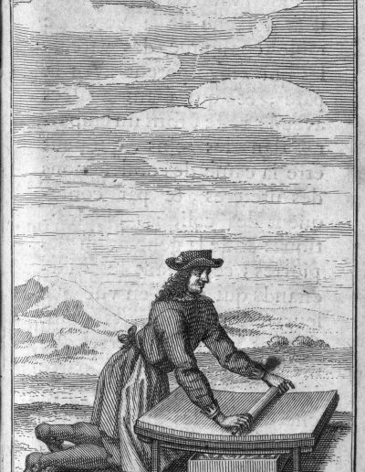 Posture d'un homme faisant la paste de chocolat (1687)