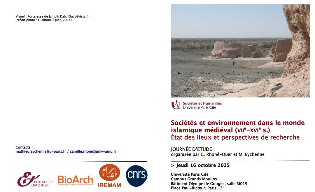 Sociétés et environnement dans le monde islamique médiéval (VIIe-XVIe s.) État des lieux et perspectives de recherche – Jeudi 16 octobre