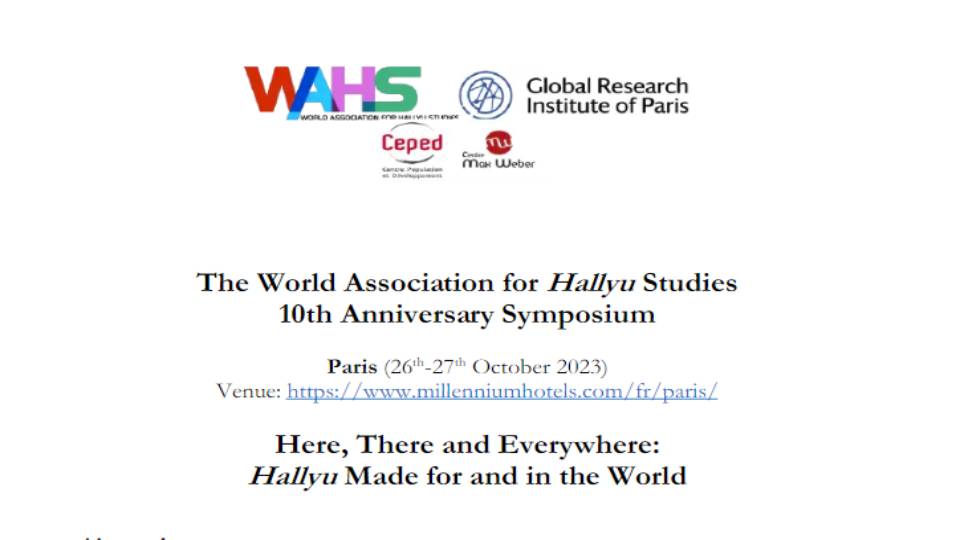 Call for proposals – Here, there and everywhere: Hallyu made for and in the world